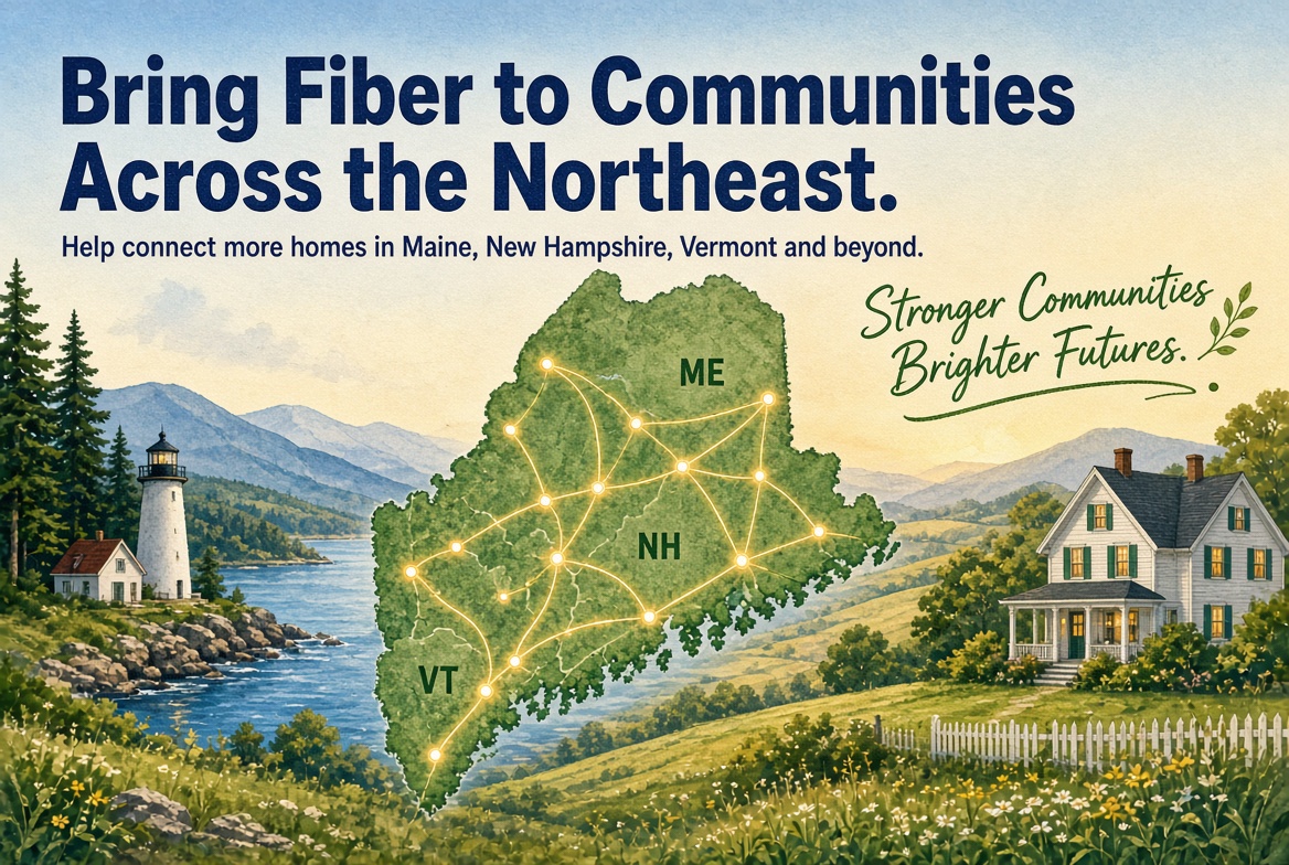 Bring fiber to communities across the Northeast: Maine, New Hampshire, Vermont, and beyond.
